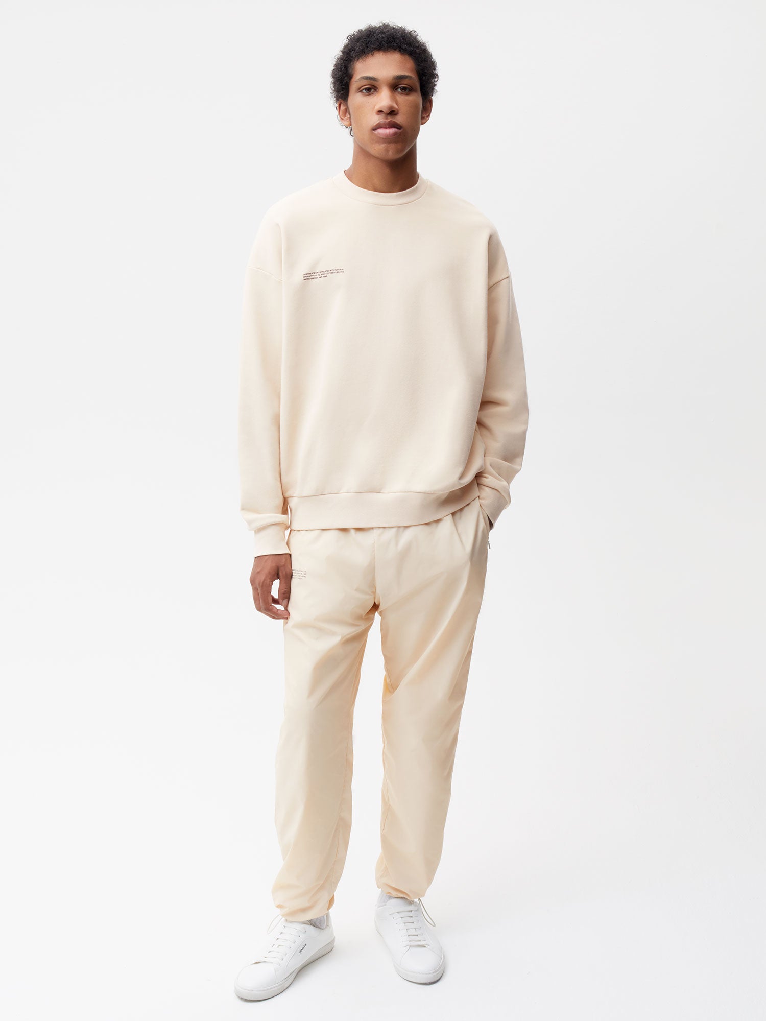 Recycled Nylon Track Pants—sand male
