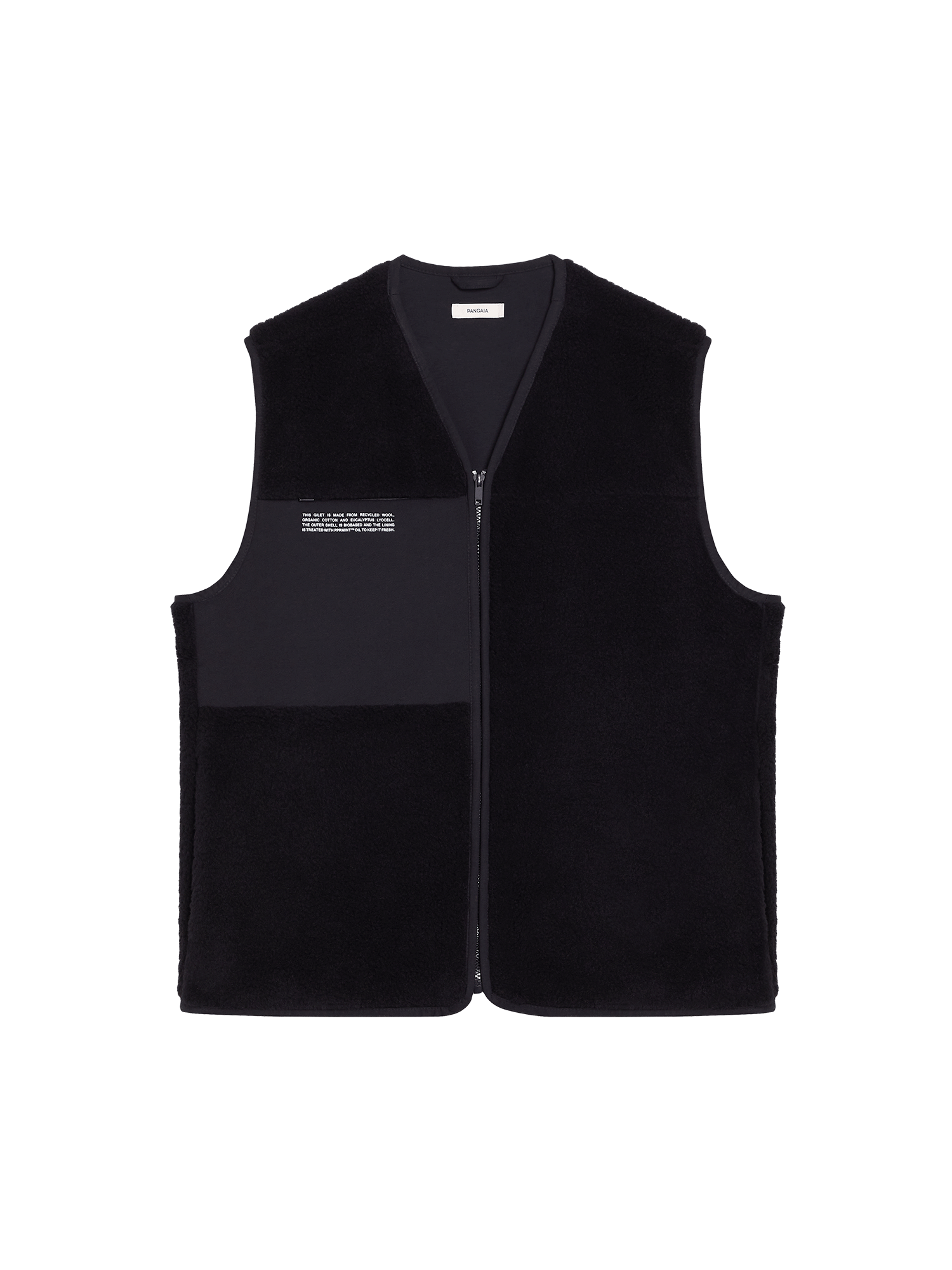 Recycled Wool Fleece Gilet—black-packshot-3