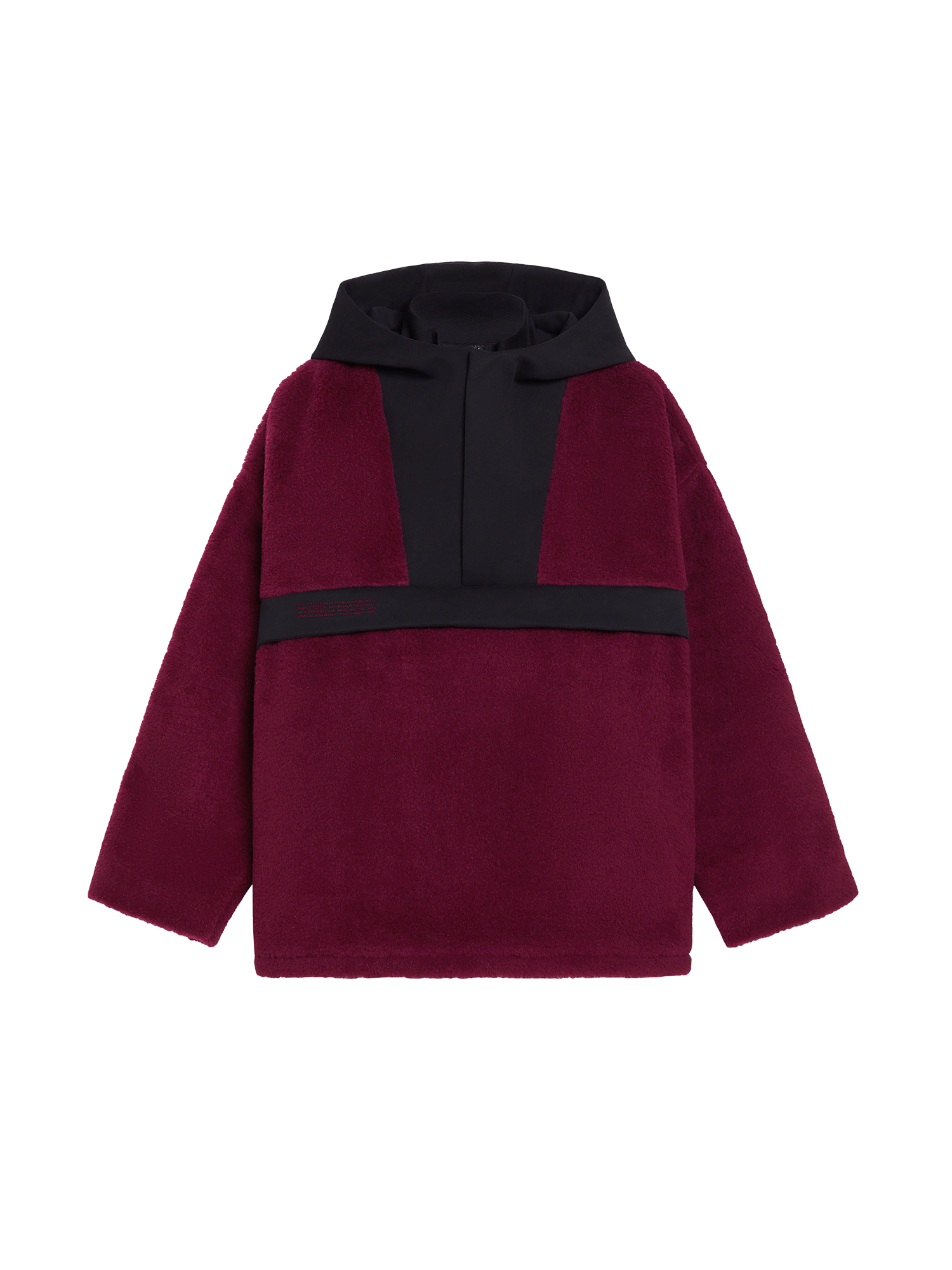 Recycled Wool Fleece Half Zip Jacket—plum purple-packshot-3