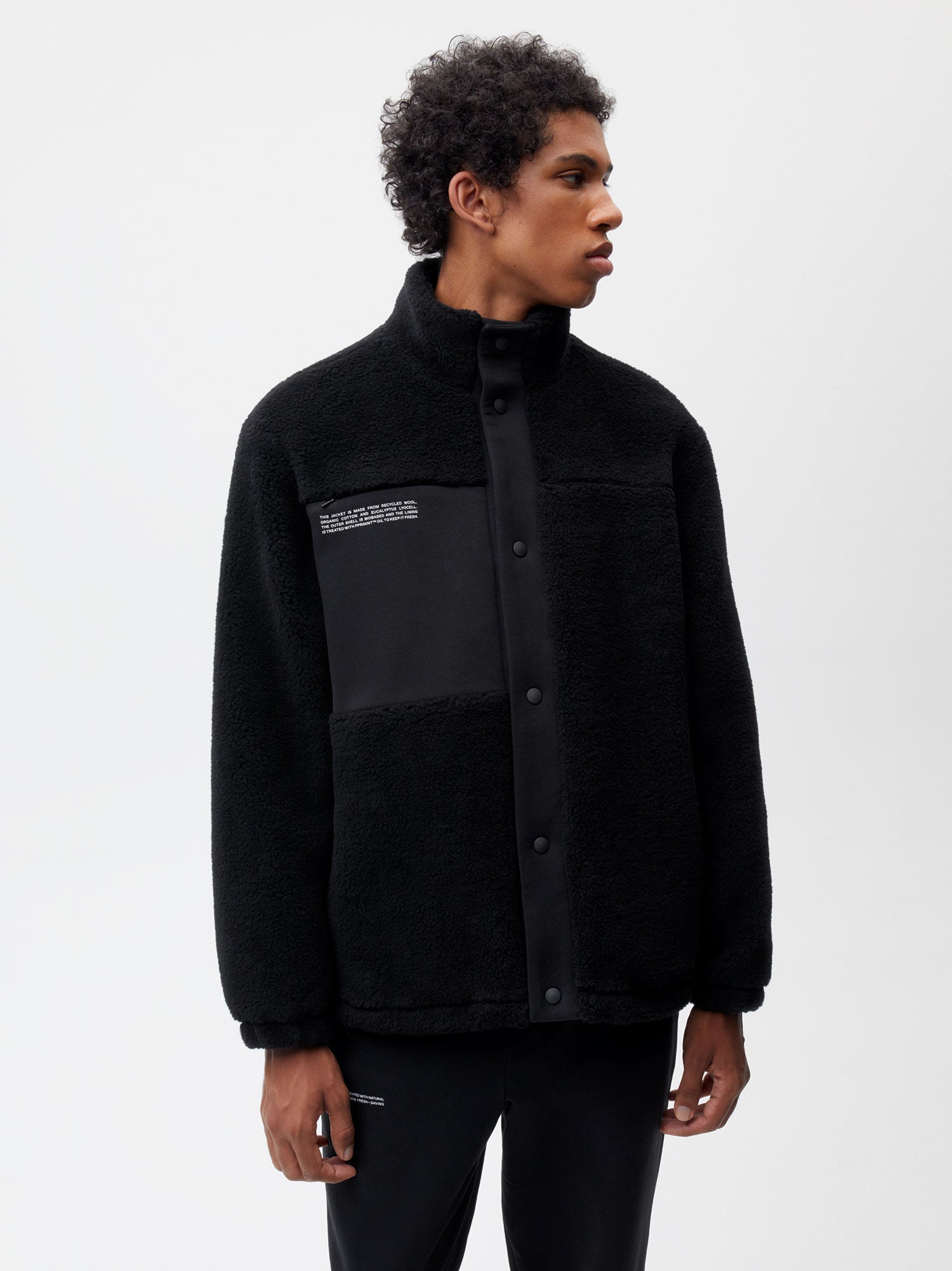 Recycled Wool Fleece Jacket—black male