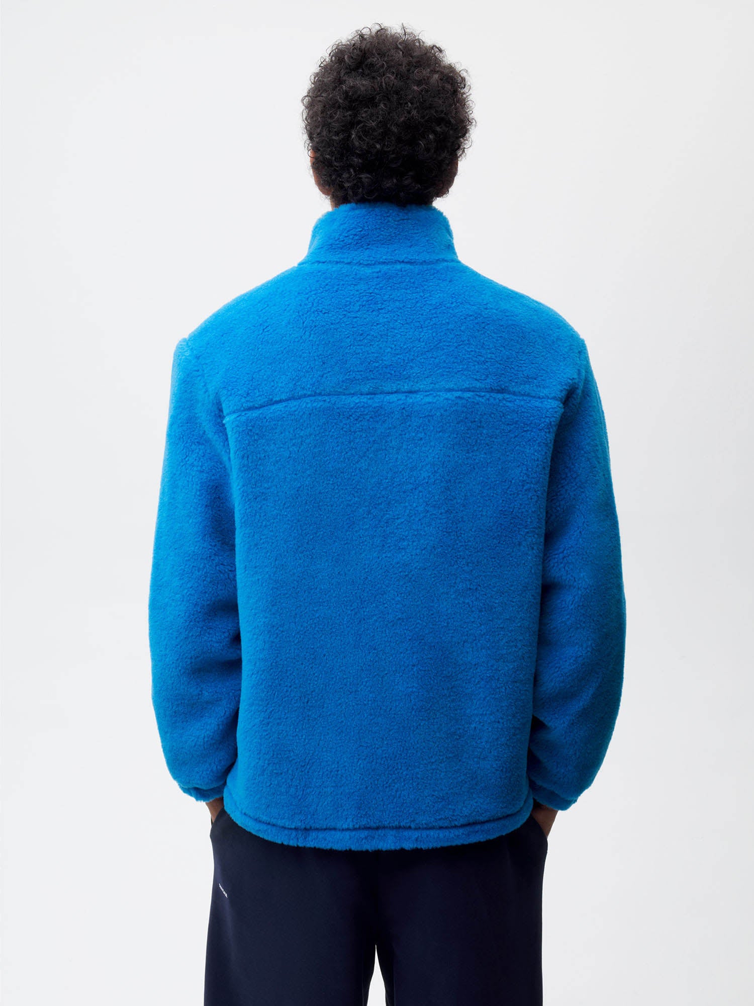 Recycled Wool Fleece Jacket—cerulean blue male