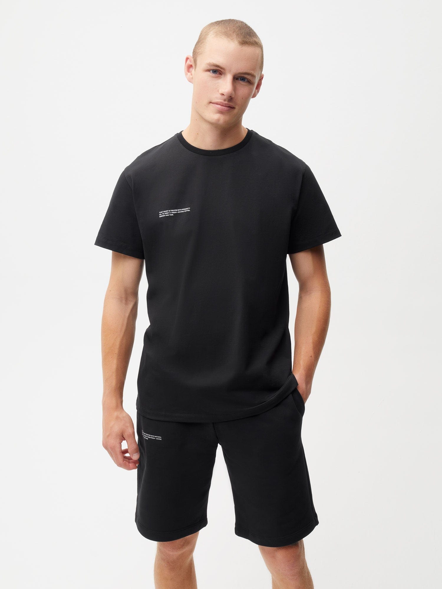 Cotton T-shirt With C-fiber™ Core - Black - Pangaia